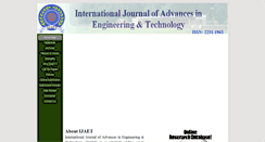 Desktop Screenshot of ijaet.com